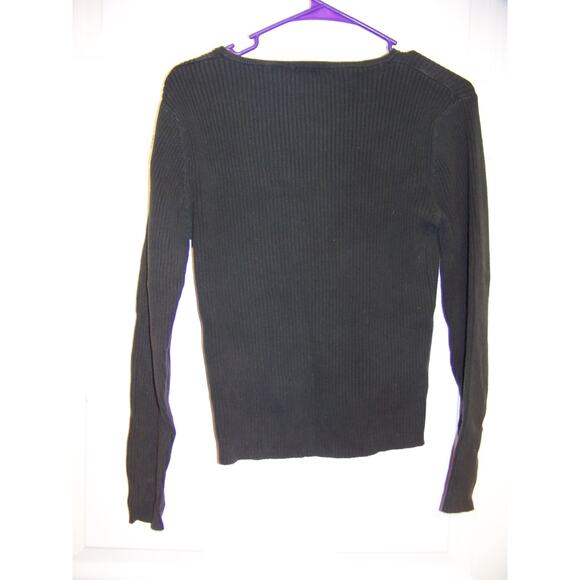 Wassano Black Ribbed Womens Shirt Size L - Picture 2 of 2